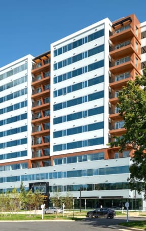 a tall building with a street in front of it at Sinclaire on Seminary, Alexandria, 22311