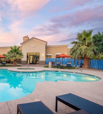 Swimming pool at Equestrian apartments in Tucson, AZ
