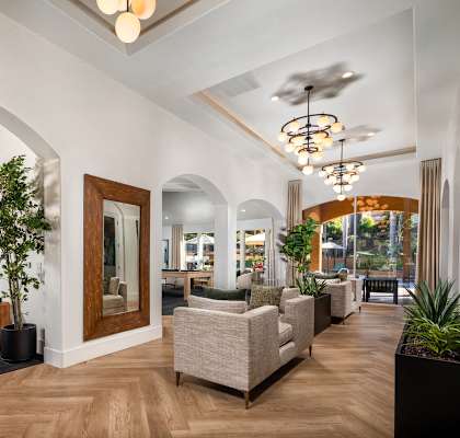 the lobby at the preserve apartments