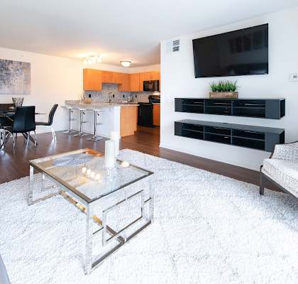 Modern Living Room at Fuller Apartments, Perrysburg, OH, 43551