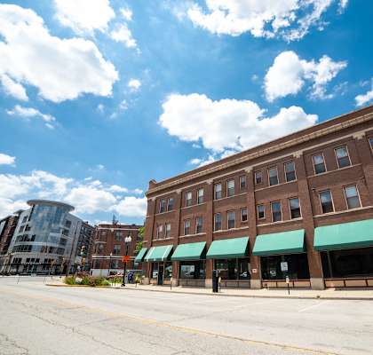 Street view of building at The Argyle on Mass Ave, 615 N. East Street, Indianapolis