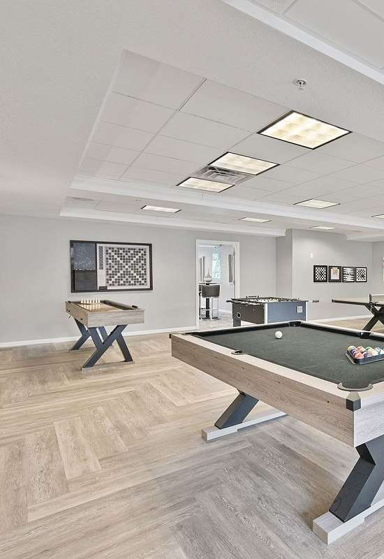 the preserve at ballantyne commons activity room with a pool table