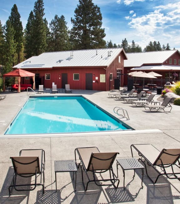 Pine Valley Ranch Apartments Spokane, Washington Pool Area and Lounge Chairs