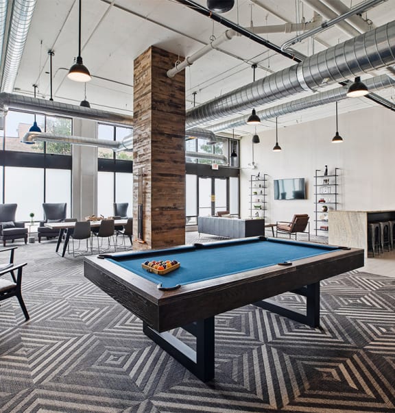 Billiards room at The Shelby, Chicago, 60616