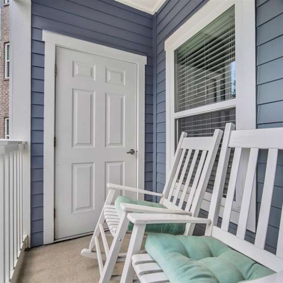 White Chairs in balcony at Cypress River, South Carolina