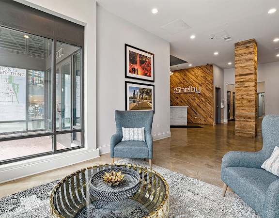 Living room at The Shelby, Chicago, 60616