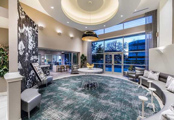 the lobby at the bradley braddock road station apartments