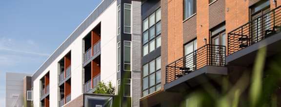 exterior of apartment building at 747 Apartments, Indianapolis, Indiana