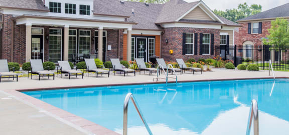 Relaxing Pool Area With Sundeck at Monon Living, Indianapolis, IN