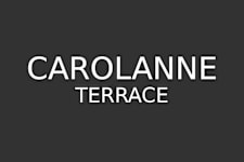 a white caroline terrace logo on a black background