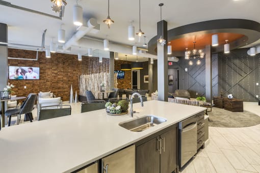 Large Community Kitchen at Upscale Apartments in Colorado Springs Near Lockheed Martin