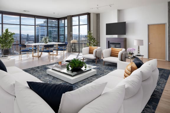 Living Room With TV at The Wyatt, Oregon, 97209