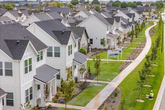 Aerial Courtyard View at Alante Homes at Spring Run, Caldwell, ID, 83607