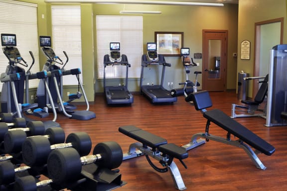 Fully-Equipped Gym at Aurora Co Apartments