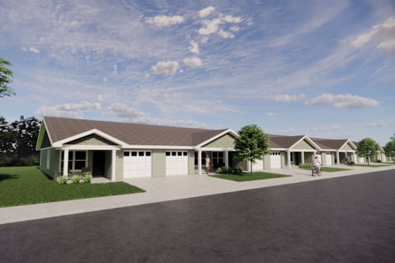 exterior rendering of cottage-style apartment community, Greenway Cottages in Mosinee, WI