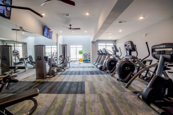 Fully Equipped Fitness Center Mosaic at Levis Commons Apartments in Perrysburg, OH near Toledo