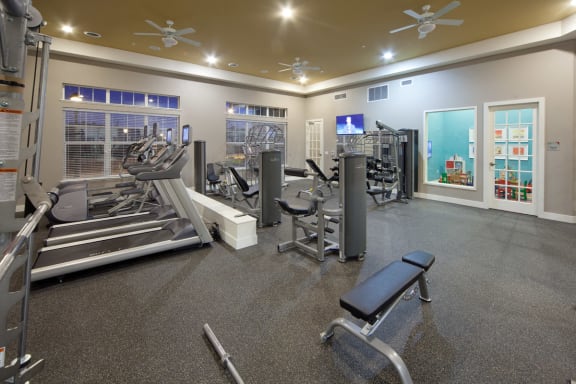Cardio Studio equipment at Skye at Arbor Lakes Apartments, Maple Grove, MN
