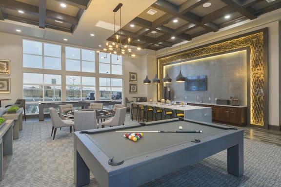 Upscale Resident Clubhouse with Pool Table at CO Springs Apartments Near Powers Blvd