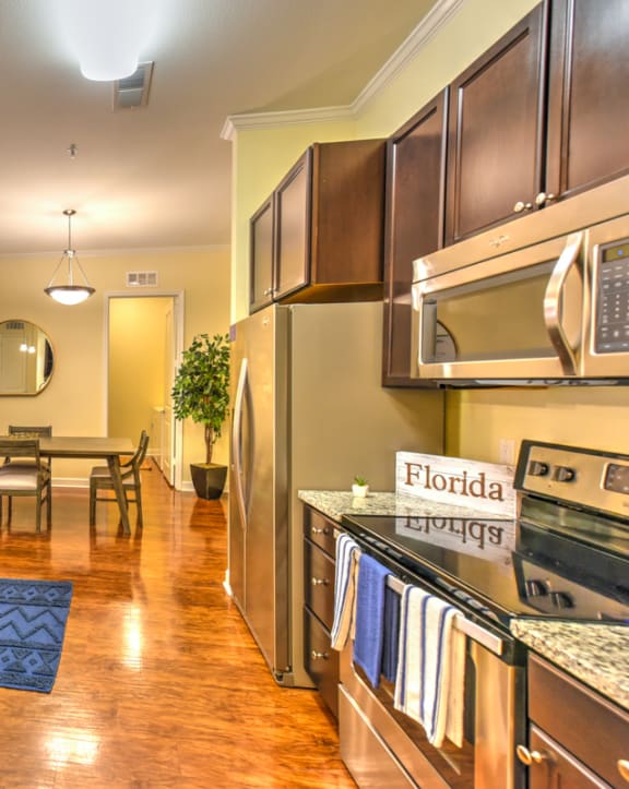 Kitchen with Granite Countertops at Alaqua Apartments, Jacksonville, Florida