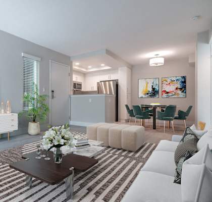 a living room filled with furniture and a flat screen tv