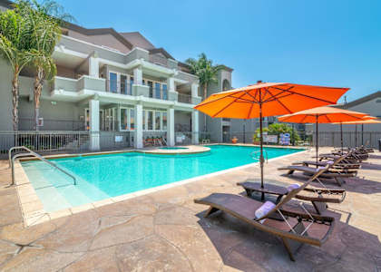 Extensive Resort Inspired Pool Deck at Towne at Glendale, California