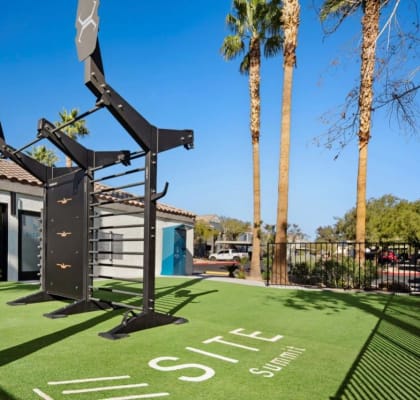 the acre property has a home gym and a pool.