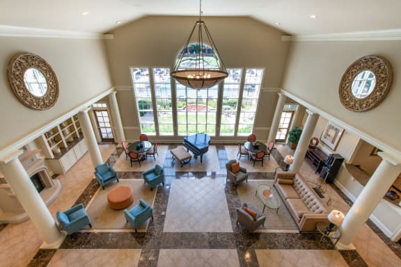 a view of the lobby from the second floor at Woodland Park, Virginia
