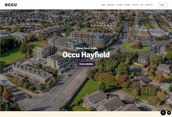 A screenshot of a website for Occu Hayfield in Kilrathy, South Dublin.