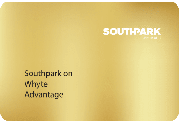 a gold background with the words versus advantage on top of it at Southpark on Whyte, Edmonton, Alberta, T6E 3S3