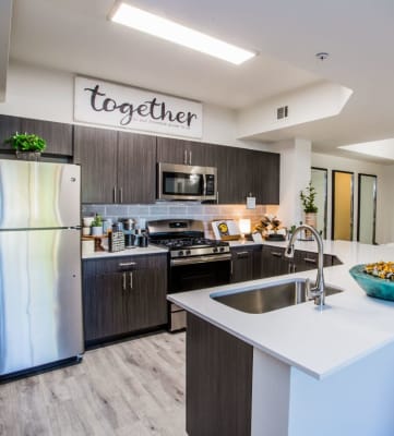 our apartments have a modern kitchen with stainless steel appliances