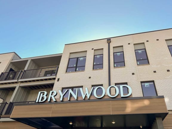 a building with a sign on the side of it
