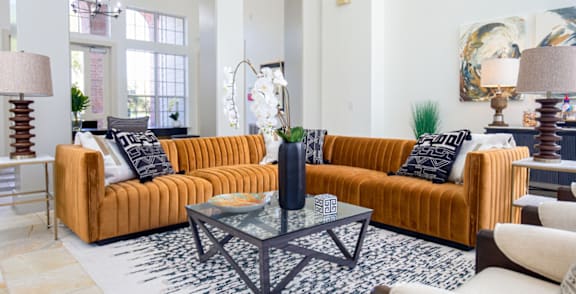 Warm And Inviting Living Room at Whitney at the Heights, Houston, Texas