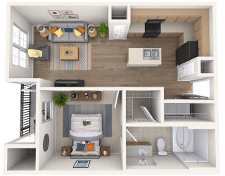 A1 - 1 Bed 1 Bath A