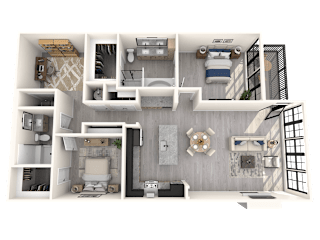 Portola at SouthGlenn Two Bedroom with Den Townhome