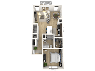 A11 - 1 Bedroom 1 Bathroom at Nuvo Flats, Indiana, 46410