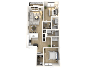 C12 - 2 Bedroom 2 Bathroom at Nuvo Flats, Merrillville, 46410