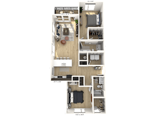 D12 - 2 Bedroom 2 Bathroom at Nuvo Flats, Merrillville, IN