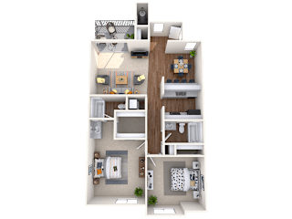 Two bedroom, two bath at Candela Park Apartments, Mesa, AZ, 85201