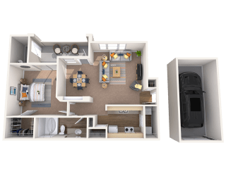 Floor Plan A3-2 with Attached Garage