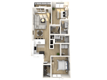 C12 - 2 Bedroom 2 Bathroom at Nuvo Flats, Merrillville, 46410