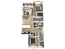 D12 - 2 Bedroom 2 Bathroom at Nuvo Flats, Merrillville, IN