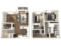1 bedroom 1 bath A2 Floor Plan at The Crossings at Windsong, Prescott Valley, 86314