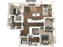 2 bedroom 2 bathroom C Floor Plan at The Crossings at Windsong, Arizona, 86314