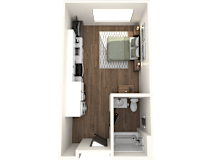 Studio 1 bathroom F2 Floor Plan at The Crossings at Windsong, Prescott Valley, AZ, 86314