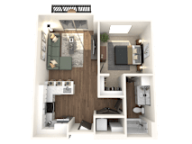 1 bedroom 1 bath Floor Plan A Crossings at The Crossings at Windsong, Arizona, 86314