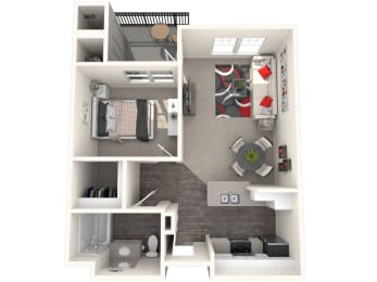 Green Floor Plan at 55+ FountainGlen Pasadena, California