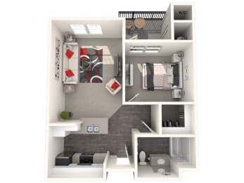 Mission Floor Plan at 55+ FountainGlen Pasadena, Pasadena