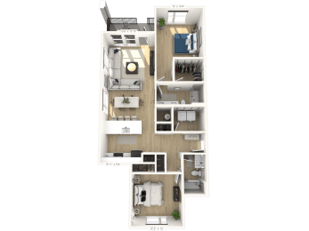 D11 - 2 Bedroom 2 Bathroom at Nuvo Flats, Merrillville, IN