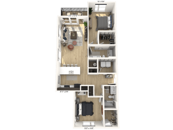 D12 - 2 Bedroom 2 Bathroom at Nuvo Flats, Merrillville, IN