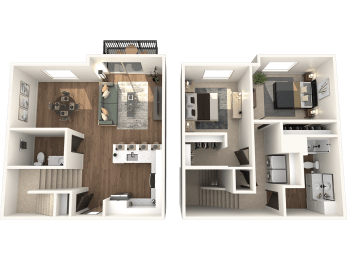 1 bedroom 1 bath A2 Floor Plan at The Crossings at Windsong, Prescott Valley, 86314